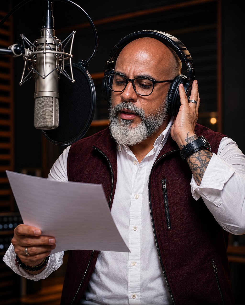 Dorian Ortiz en estudio de grabación profesional